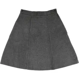 Girls Panelled School Skirt Grey Melange